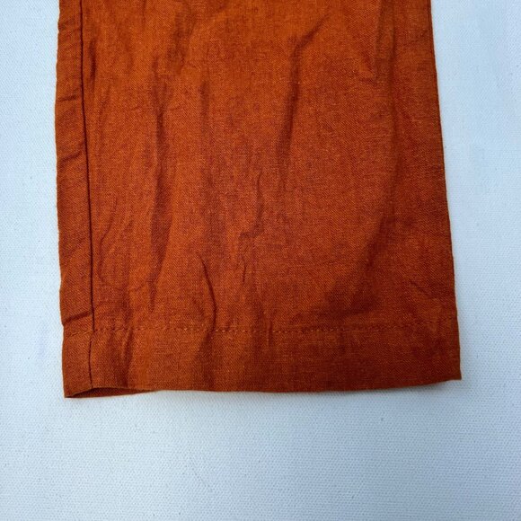 Calvin Klein Womens Linen Blend Pants Drawstring Orange Size Medium Pockets - Picture 5 of 9